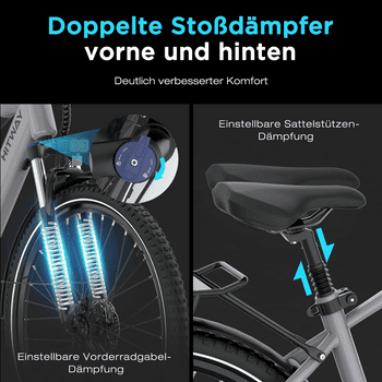 HITWAY E-Bike Cityrad, Trekkingrad,Mountainbike, Faltrad Elektrofahrrad 29 Zoll E-Mountainbike bis zu 50-80km, 7 Gang shimano, Kettenschaltung, E-MTB, Pedelec für Damen u. Herren mit APP NFC