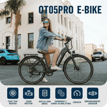 Onesport E-Bike Cityrad OT05pro herren Elektrofahrrad 700C*50C Zoll 22.5AH 36V 810WH damen, 7 Gang SHIMANO, Kettenschaltung, Heckmotor, 810 Wh, , Cityrad 7 Gang Shimano, hydraulischen Scheibenbremse, Kettenschaltung