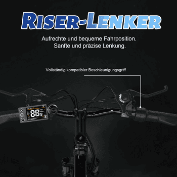 RCB E-Bike RK15, APP, 26 Zoll Pedelec, 10,4 Ah Lithium-Akku, Reichweite 30-50 km, 7 Gang, Kettenschaltung, 250W Heckmotor, 374,4 Wh