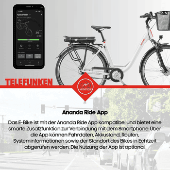 Telefunken E-Bike Cityrad Multitalent RC657, 7 Gang Shimano Nexus Schaltwerk, Nabenschaltung, Frontmotor, 536,5 Wh, Pedelec, Elektrofahrrad für Damen u. Herren