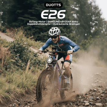 DUOTTS E-Bike Mountainbike Mountainbike E26 mit starkem Motor, 26x4’’ Reifen, 80 Nm, 8 Gang Shimano, Heckmotor, 960 Wh, , Stillvolles E-Mountainbike Elektrofahrrad für Gelände