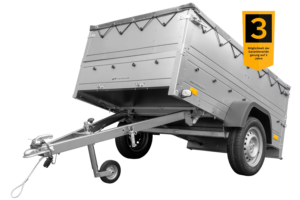Anhänger kippbar Garden Trailer 201 KIPP mit zusätzlichen Bordwänden, Stützrad und Flachplane-Neu – [LTG_SITE_NAME]
