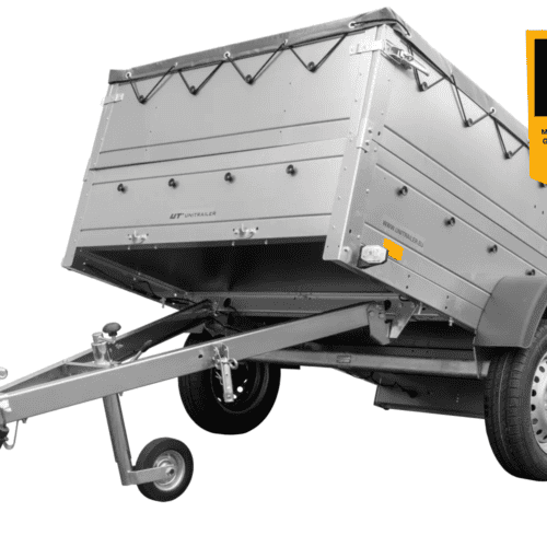 Anhänger kippbar Garden Trailer 201 KIPP mit zusätzlichen Bordwänden, Stützrad und Flachplane-Neu – [LTG_SITE_NAME]