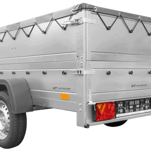 Anhänger kippbar Garden Trailer 201 KIPP mit zusätzlichen Bordwänden, Stützrad und Flachplane-Neu – [LTG_SITE_NAME]