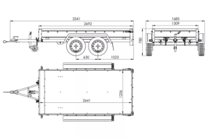 Anhänger mit zwei Achsen Garden Trailer 264/2 KIPP inkl. zusätzliche Bordwände und Flachplane-Neu