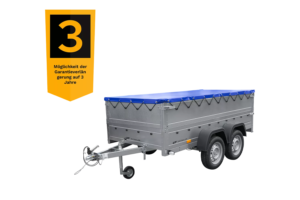Anhänger mit zwei Achsen Garden Trailer 264/2 KIPP inkl. zusätzliche Bordwände und Flachplane-Neu