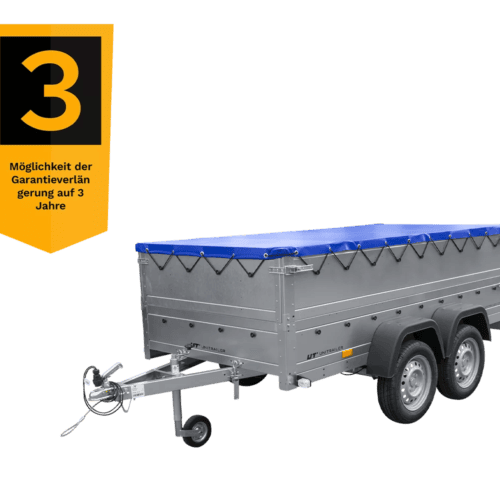 Anhänger mit zwei Achsen Garden Trailer 264/2 KIPP inkl. zusätzliche Bordwände und Flachplane-Neu