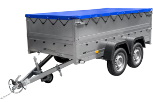 Anhänger mit zwei Achsen Garden Trailer 264/2 KIPP inkl. zusätzliche Bordwände und Flachplane-Neu