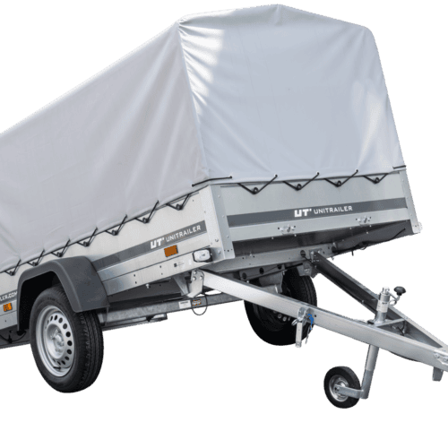Anhänger Pkw 230×125 Garden Trailer 230 KIPP Unitrailer 750 kg mit Stützrad, Hochplane und Hochspriegel-Neu