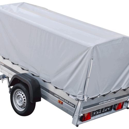 Anhänger Pkw 230×125 Garden Trailer 230 KIPP Unitrailer 750 kg mit Stützrad, Hochplane und Hochspriegel-Neu