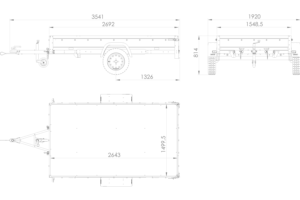 Einachsanhänger 264×150 UNITRAILER GARDEN 265 KIPP mit einem Flachplanenträger und blauer Plane-Neu
