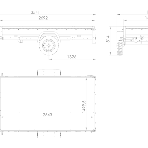 Einachsanhänger 264×150 UNITRAILER GARDEN 265 KIPP mit einem Flachplanenträger und blauer Plane-Neu