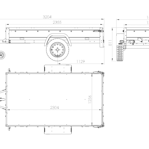 Einachsanhänger Unitrailer Garden Trailer 230 FD 230 x 125 cm mit Starrdeichsel 750 KG-Neu