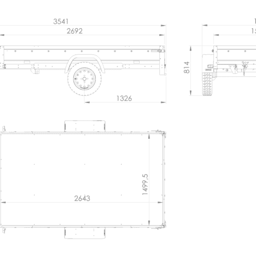 Einachsiger PKW-Anhänger 264×150 Unitrailer Garden Trailer 265 KIPP-Neu