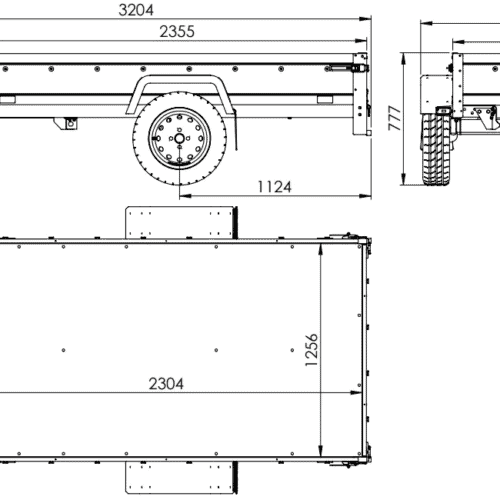 Faltbarer Anhänger Garden Trailer 230 KIPP mit zusätzlichen Bordwänden, Stützrad und Flachplane-Neu