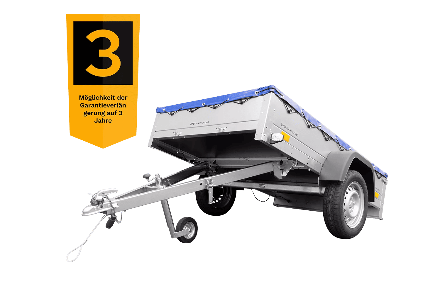 Garden Trailer 201 KIPP mit Flachplane, Stützrad und Planenträgern-Neu – Bild 3