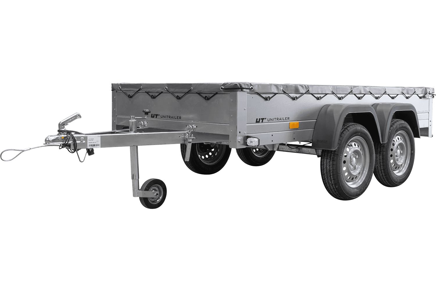 Garden Trailer 264/2 Kipp Mit Stützrad, Graue Flachplane Und Planenträger-Neu