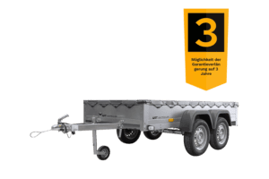 Garden Trailer 264/2 Kipp Mit Stützrad, Graue Flachplane Und Planenträger-Neu