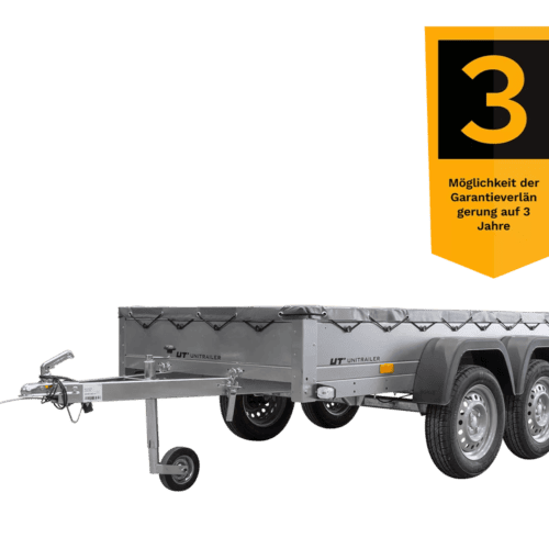 Garden Trailer 264/2 Kipp Mit Stützrad, Graue Flachplane Und Planenträger-Neu