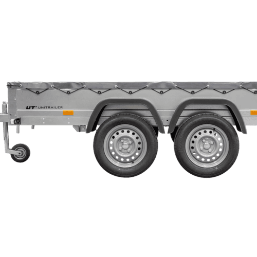 Garden Trailer 264/2 Kipp Mit Stützrad, Graue Flachplane Und Planenträger-Neu