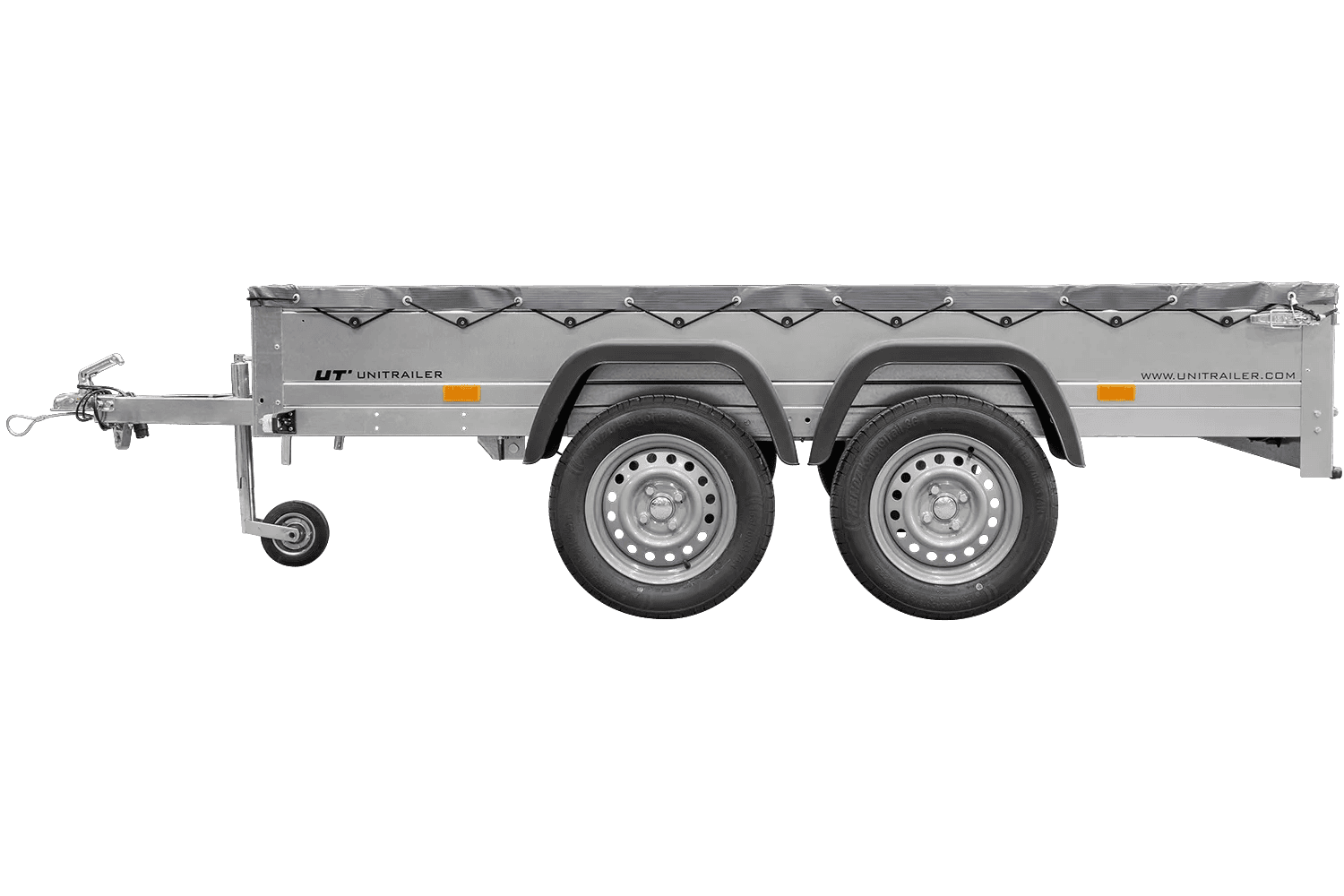 Garden Trailer 264/2 Kipp Mit Stützrad, Graue Flachplane Und Planenträger-Neu – Bild 3