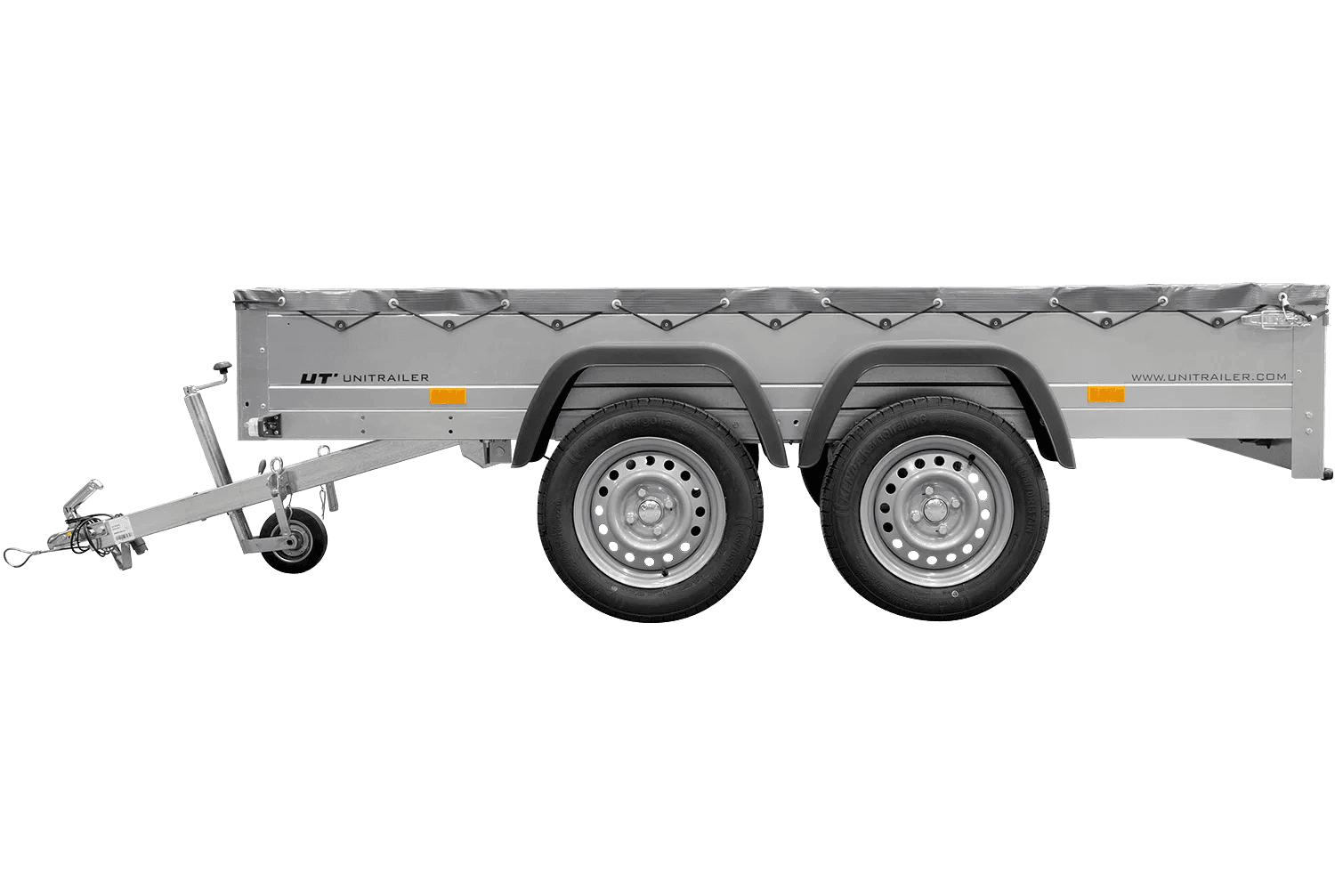 Garden Trailer 264/2 Kipp Mit Stützrad, Graue Flachplane Und Planenträger-Neu – Bild 4