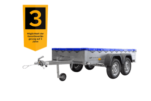 Garden Trailer 264/2 Kipp Mit Stützrad, Planenträger Und Blauer Flachplane-Neu