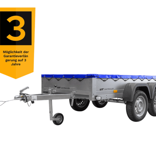 Garden Trailer 264/2 Kipp Mit Stützrad, Planenträger Und Blauer Flachplane-Neu