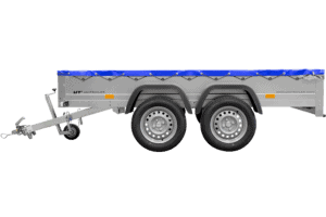 Garden Trailer 264/2 Kipp Mit Stützrad, Planenträger Und Blauer Flachplane-Neu