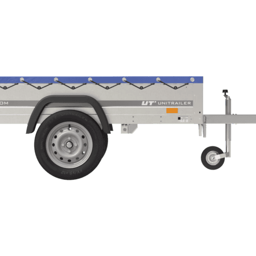 Gartenanhänger 200 Kipp mit Stützrad, H-0-Rahmen und blauer Plane-Neu
