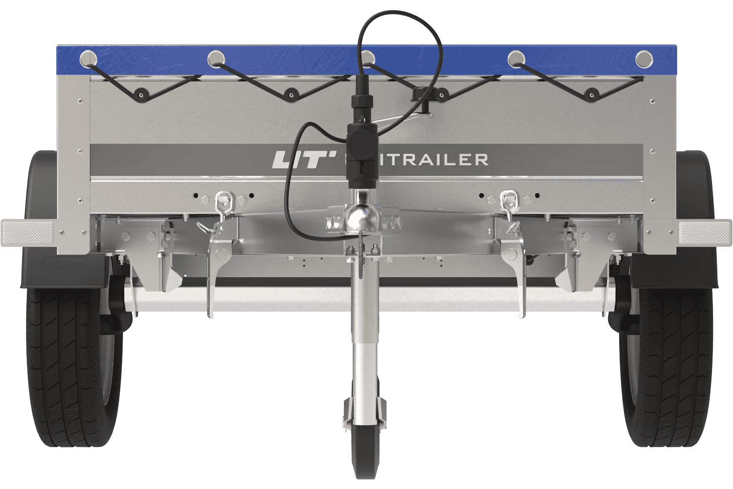 Gartenanhänger 200 Kipp mit Stützrad, H-0-Rahmen und blauer Plane-Neu – Bild 5