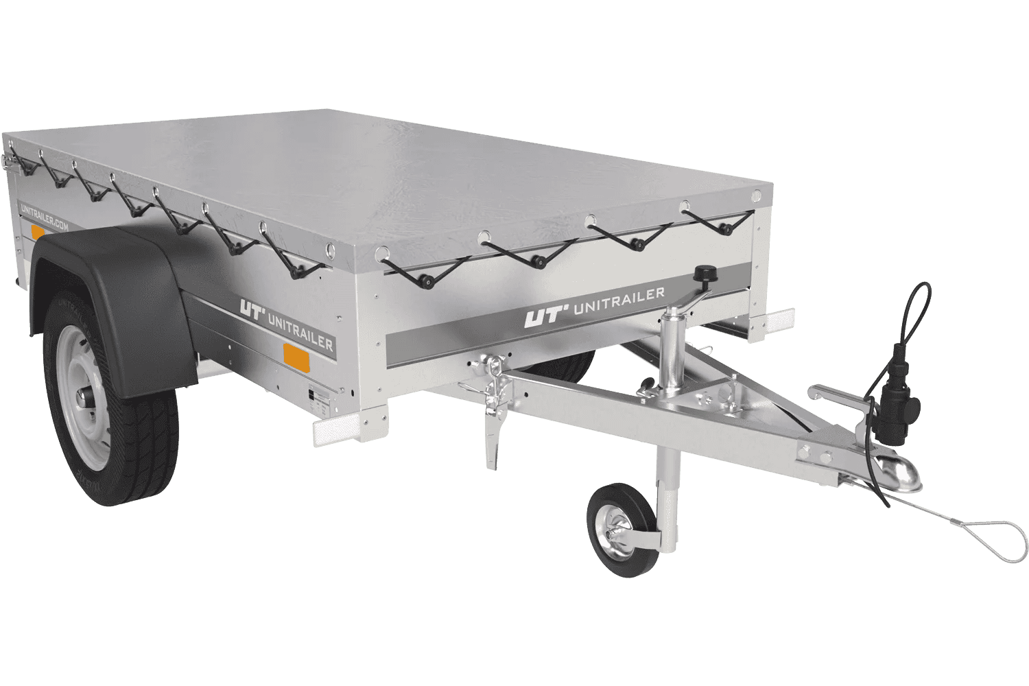 Gartenanhänger 200 Kipp mit Stützrad, H-0-Rahmen und grauer Plane-Neu