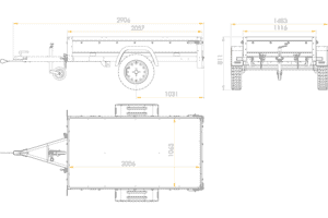 Gartenanhänger 200 Kipp mit Stützrad, H-0-Rahmen und grauer Plane-Neu