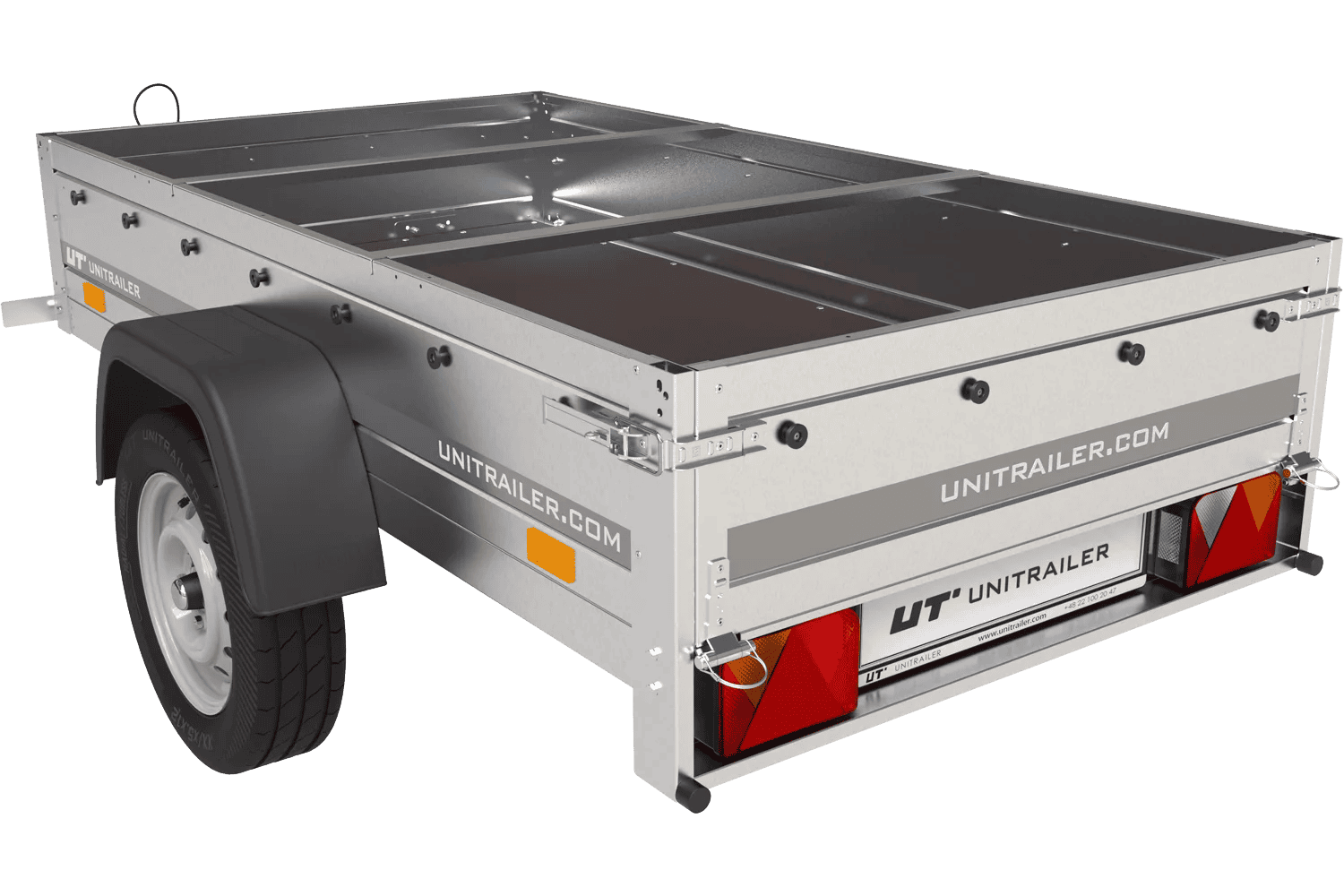 Gartenanhänger 200 Kipp mit Stützrad, H-0-Rahmen und grauer Plane-Neu – Bild 4