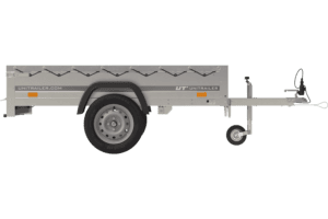 Gartenanhänger 200 Kipp mit Stützrad, H-0-Rahmen und grauer Plane-Neu
