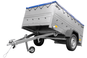 Kfz Anhänger 750 kg Garden Trailer 201 KIPP mit zusätzlichen Bordwänden, Stützrad und blauer Flachplane-Neu