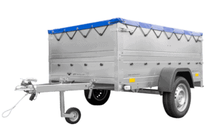 Kfz Anhänger 750 kg Garden Trailer 201 KIPP mit zusätzlichen Bordwänden, Stützrad und blauer Flachplane-Neu