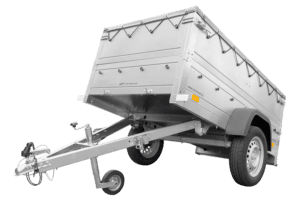 Kippbarer Pkw Anhänger Garden Trailer 200 KIPP mit zusätzlichen Bordwänden, Stützrad und Flachplane-Neu