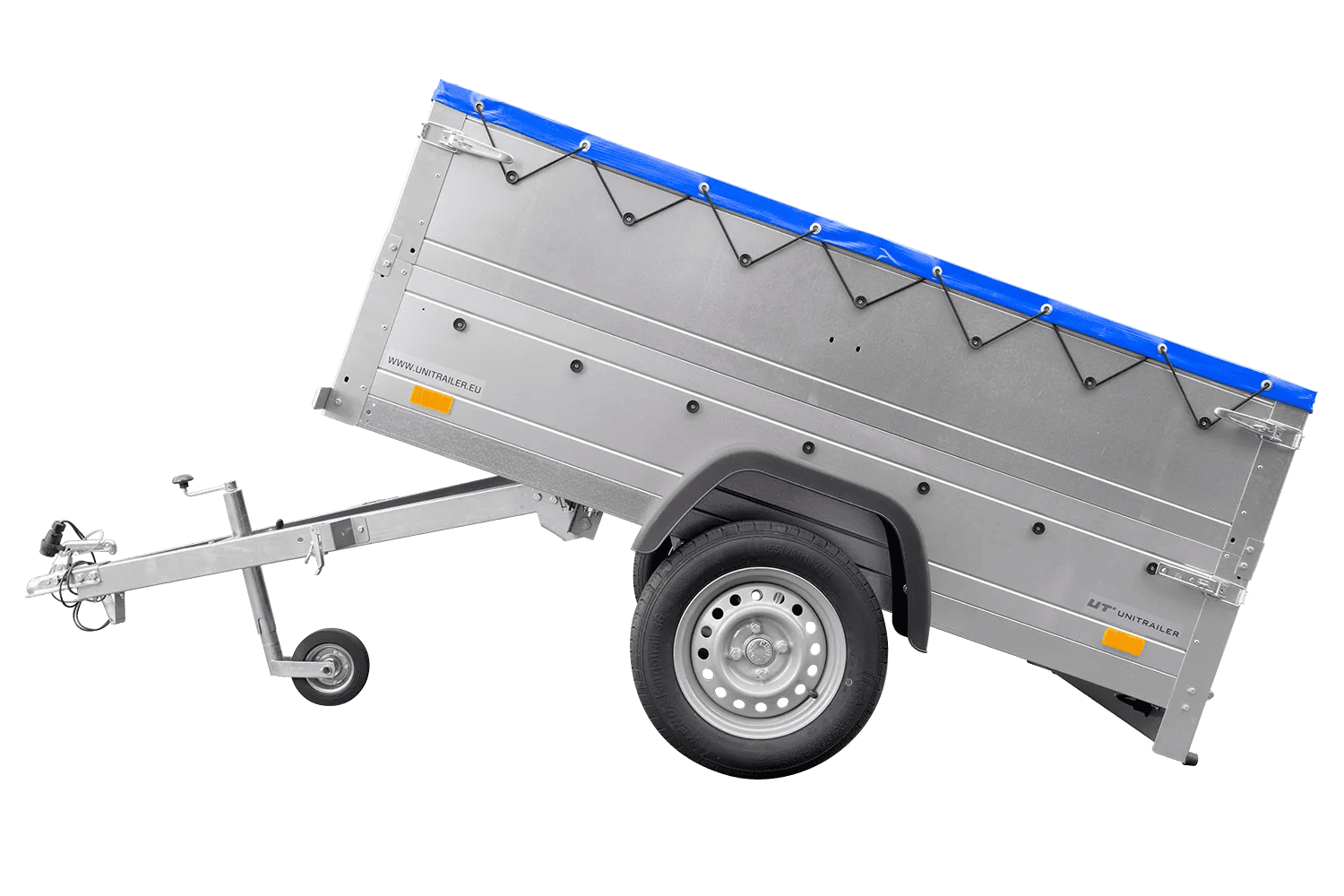 Kippbarer Pkw Anhänger Garden Trailer 200 KIPP mit zusätzlichen Bordwänden, Stützrad und Flachplane-Neu – Bild 2