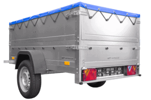 Kippbarer Pkw Anhänger Garden Trailer 200 KIPP mit zusätzlichen Bordwänden, Stützrad und Flachplane-Neu