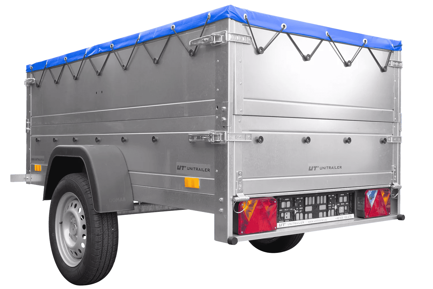 Kippbarer Pkw Anhänger Garden Trailer 200 KIPP mit zusätzlichen Bordwänden, Stützrad und Flachplane-Neu – Bild 4