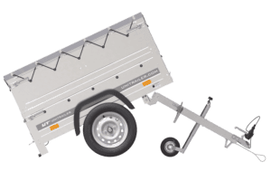 Neu Anhänger Garden Trailer 150 KIPP mit zusätzlichen Bordwänden, Stützrad und Flachplane-Neu