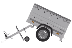 Neu Anhänger Garden Trailer 150 KIPP mit zusätzlichen Bordwänden, Stützrad und Flachplane-Neu