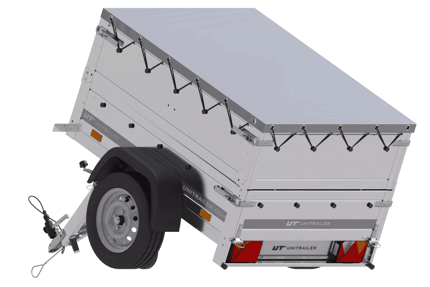 Neu Anhänger Garden Trailer 150 KIPP mit zusätzlichen Bordwänden, Stützrad und Flachplane-Neu – Bild 4